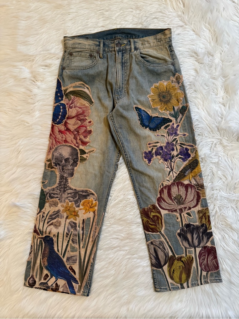 R13 Articulated Knee Cropped Denim Jeans 26
